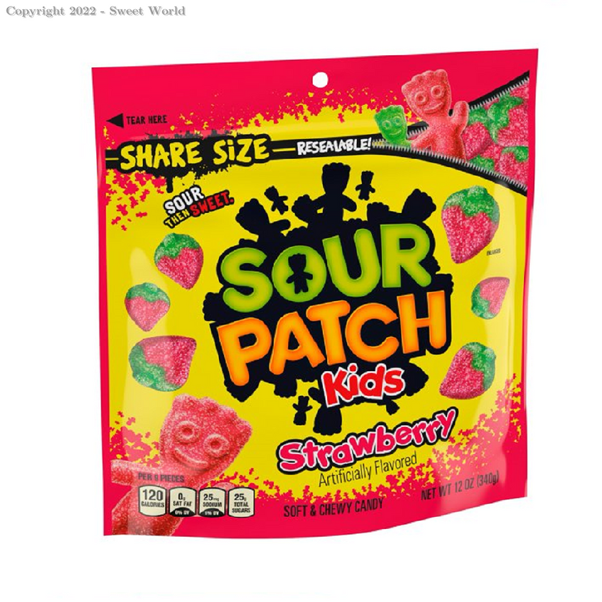 Sour Patch Kids Strawberry Soft & Chewy Candy, Share Size,