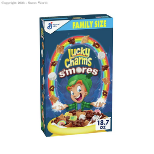 Lucky Charms Smores Breakfast Cereal with Marshmallows, Family Size
