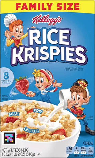 Rice Krispies Cold Breakfast Cereal, 8 Vitamins and Minerals, Rice Krispies Treats, Family Size