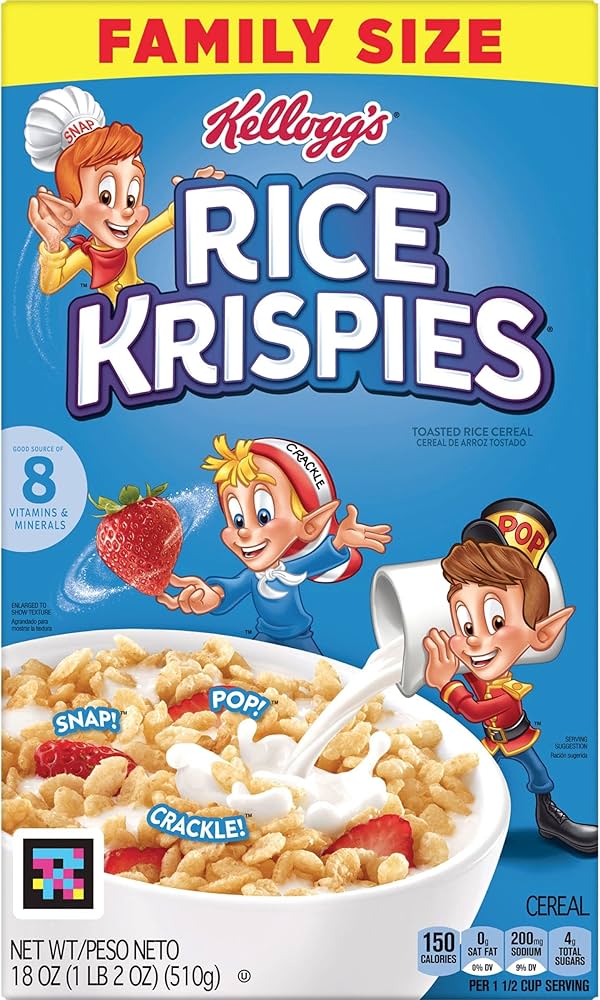 Rice Krispies Cold Breakfast Cereal, 8 Vitamins and Minerals, Rice Krispies Treats, Family Size