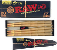 Raw 20 Conos 1 1/4 Classic Black