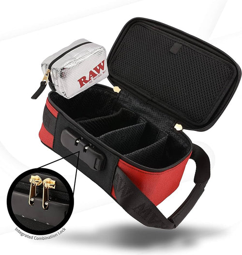 RAW Dank Locker Bolsa Anti-Olor con compartimentos y candado
