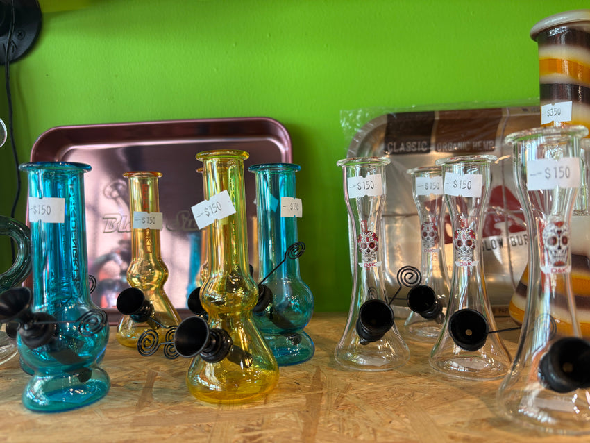 Mini Bong Amarillo Azul Transparente