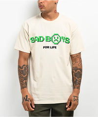 Playera Sad boyz Beige Manga Corta
