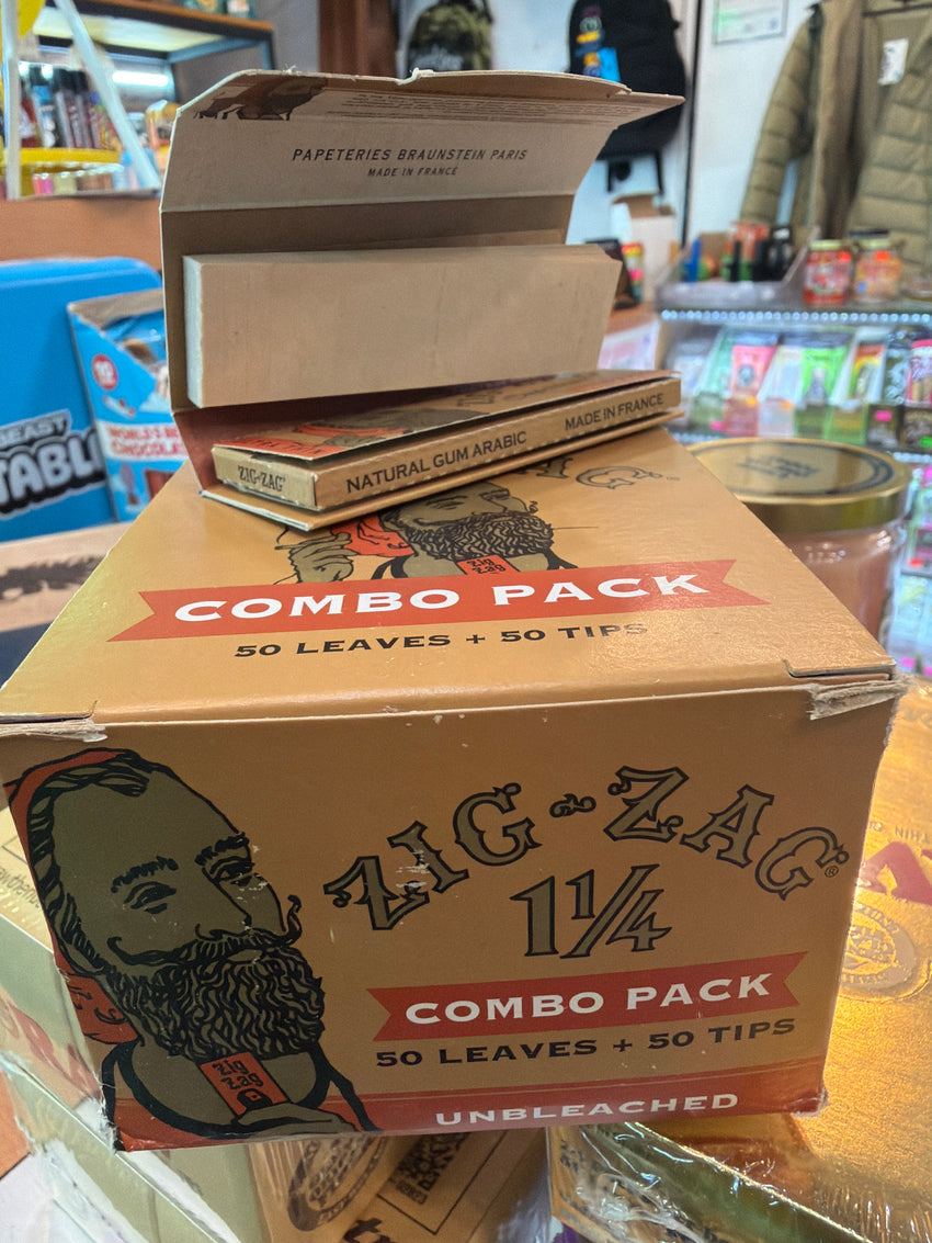 Zig-Zag Papeles 1 1/4 Con filtro Unbleached