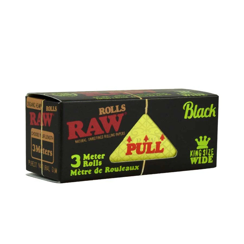 RAW Rollo de Papel Organic Hemp Black King Size Wide 3m