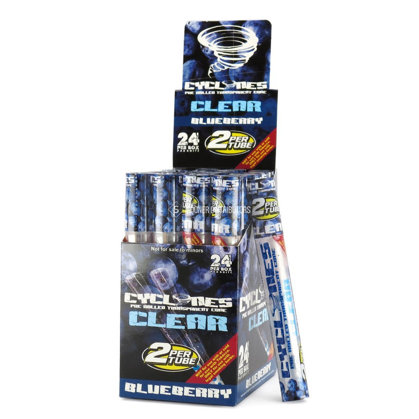 Cyclones Clear Pre-Rolled Cones 2pcs - Blueberry 1 1/4