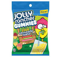JOLLY RANCHER GUMMIES SOUR LEMONADE STAND 5 OZ PEG BAG