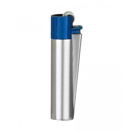 Clipper Encendedor Metalico Blue Top Silver